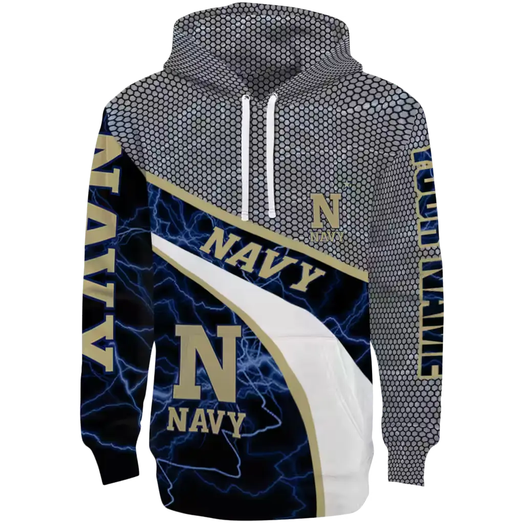 custom navy midshipmen hexagonal mesh blue black gray hoodie best selling custom navy midshipmen hexagonal mesh blue black gray hoodie best selling