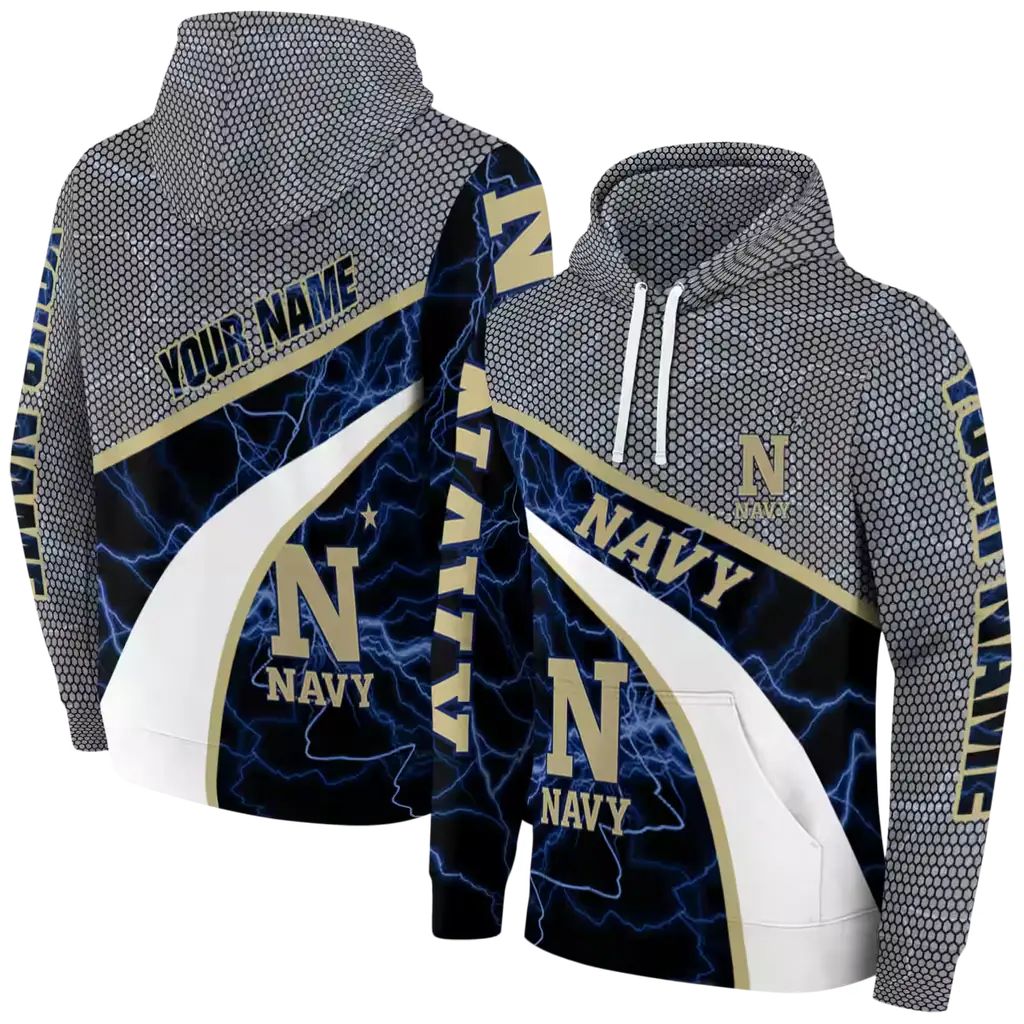 custom navy midshipmen hexagonal mesh blue black gray hoodie fashion forward custom navy midshipmen hexagonal mesh blue black gray hoodie fashion forward