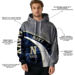 custom navy midshipmen hexagonal mesh blue black gray hoodie best selling
