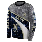 custom navy midshipmen hexagonal mesh blue black gray hoodie best selling