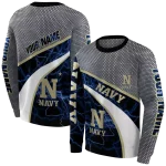custom navy midshipmen hexagonal mesh blue black gray hoodie best selling