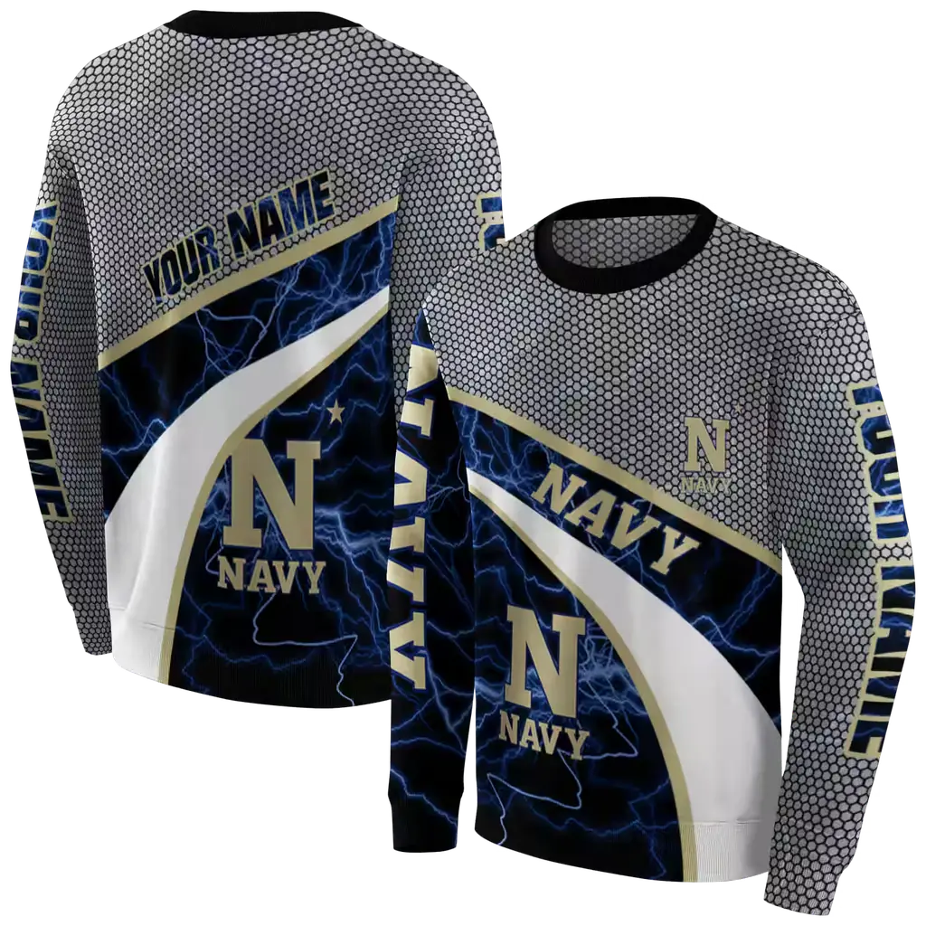 custom navy midshipmen hexagonal mesh blue black gray hoodie premium grade custom navy midshipmen hexagonal mesh blue black gray hoodie premium grade