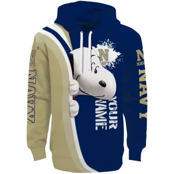 custom navy midshipmen peeking snoopy blue hoodie best selling