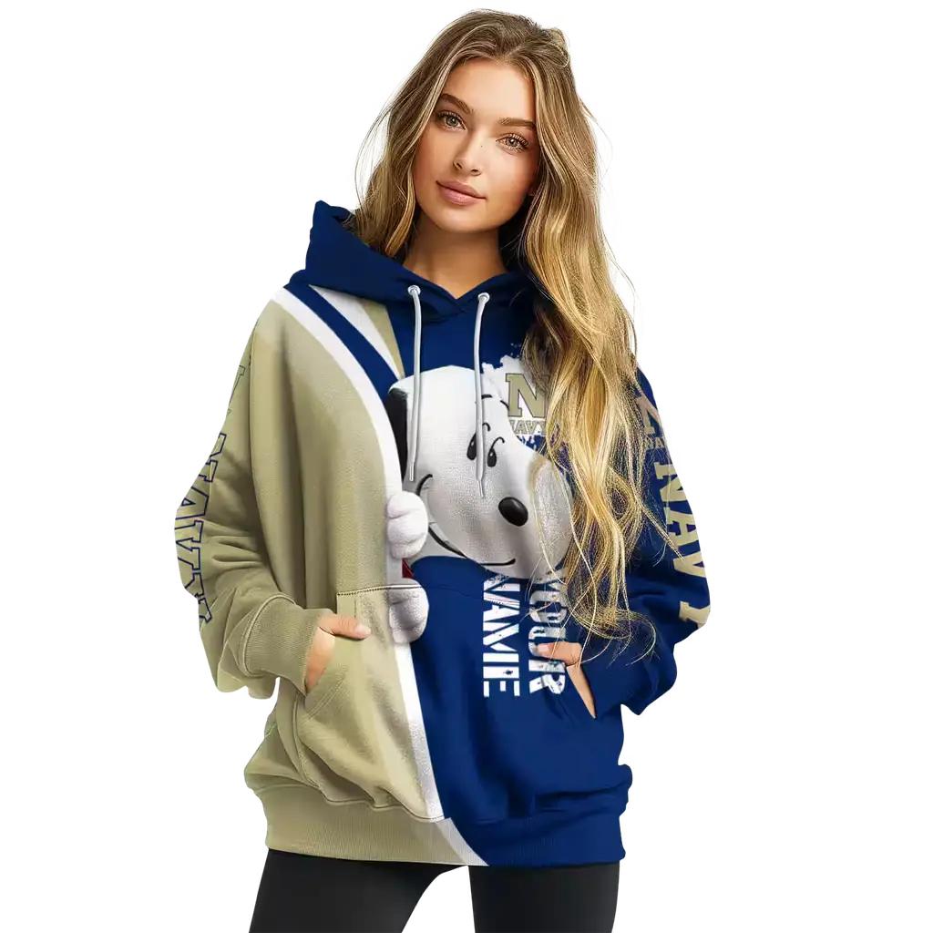 custom navy midshipmen peeking snoopy blue hoodie high quality custom navy midshipmen peeking snoopy blue hoodie high quality