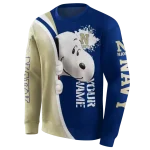 custom navy midshipmen peeking snoopy blue hoodie best selling