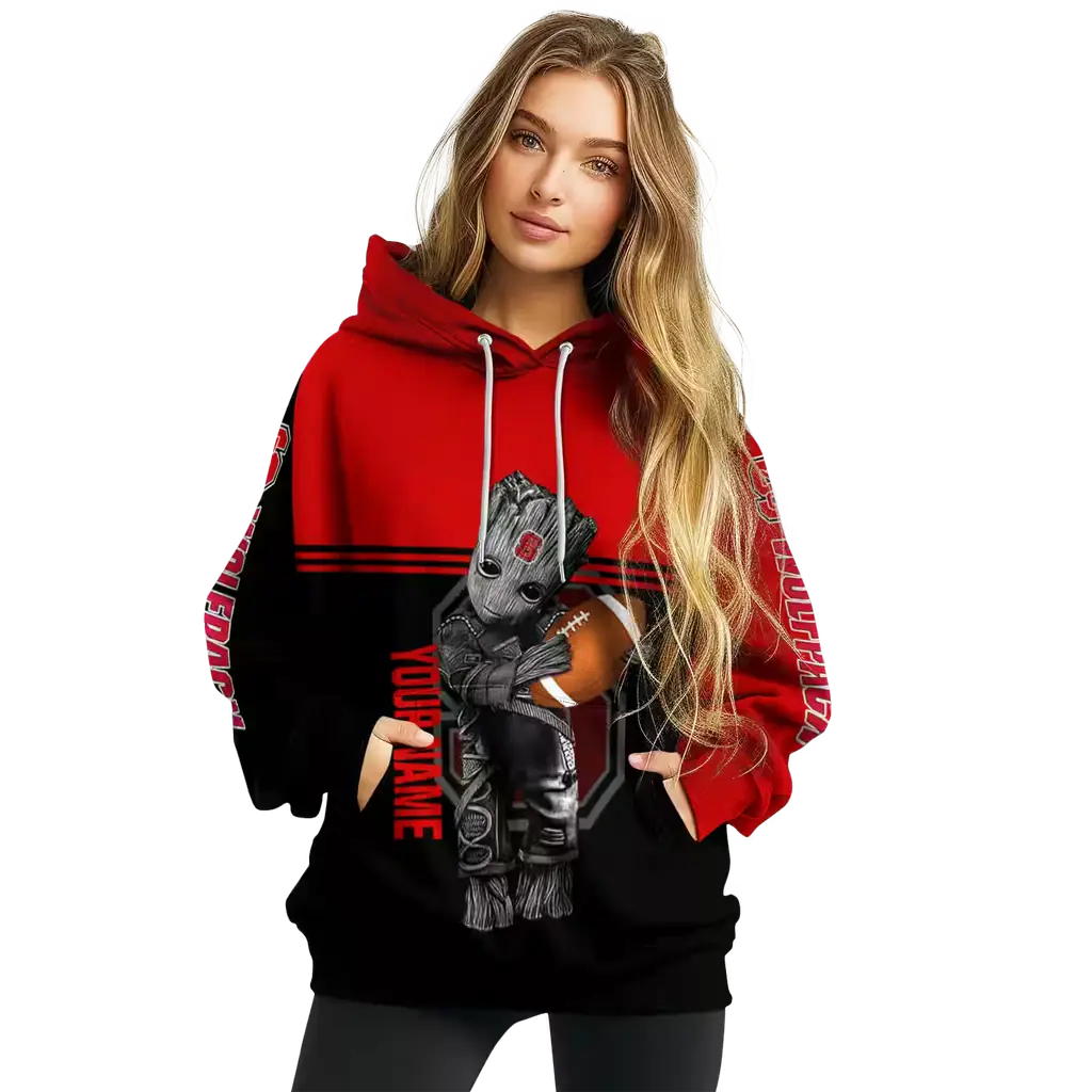 custom nc state wolfpack baby groot red black hoodie high quality custom nc state wolfpack baby groot red black hoodie high quality