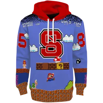 custom nc state wolfpack mario blue black hoodie best selling
