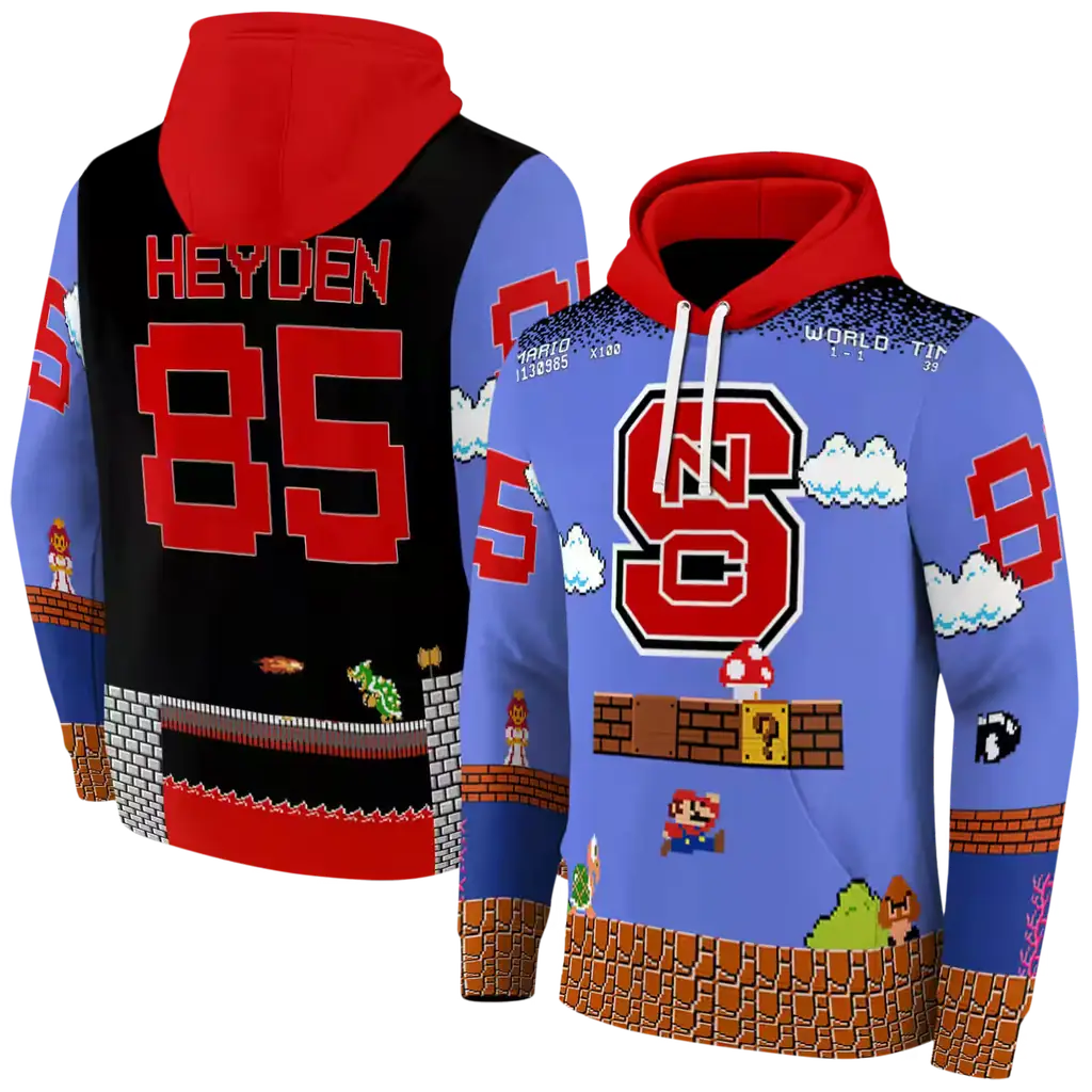 custom nc state wolfpack mario blue black hoodie fashion forward custom nc state wolfpack mario blue black hoodie fashion forward