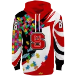 custom nc state wolfpack puzzle pieces red hoodie best selling
