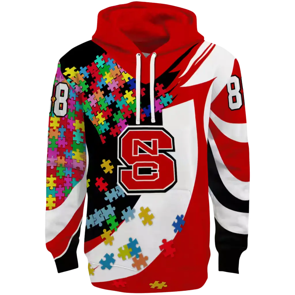 custom nc state wolfpack puzzle pieces red hoodie best selling custom nc state wolfpack puzzle pieces red hoodie best selling