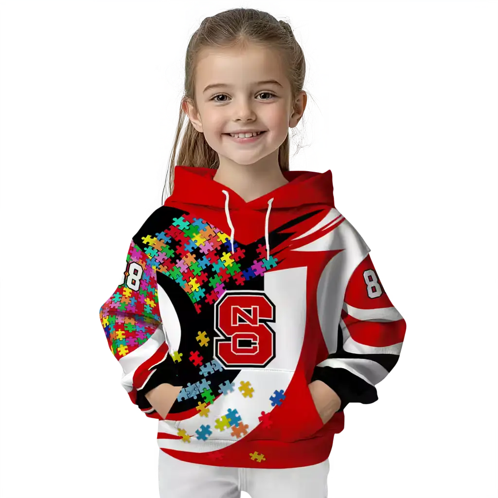 custom nc state wolfpack puzzle pieces red hoodie top rated custom nc state wolfpack puzzle pieces red hoodie top rated