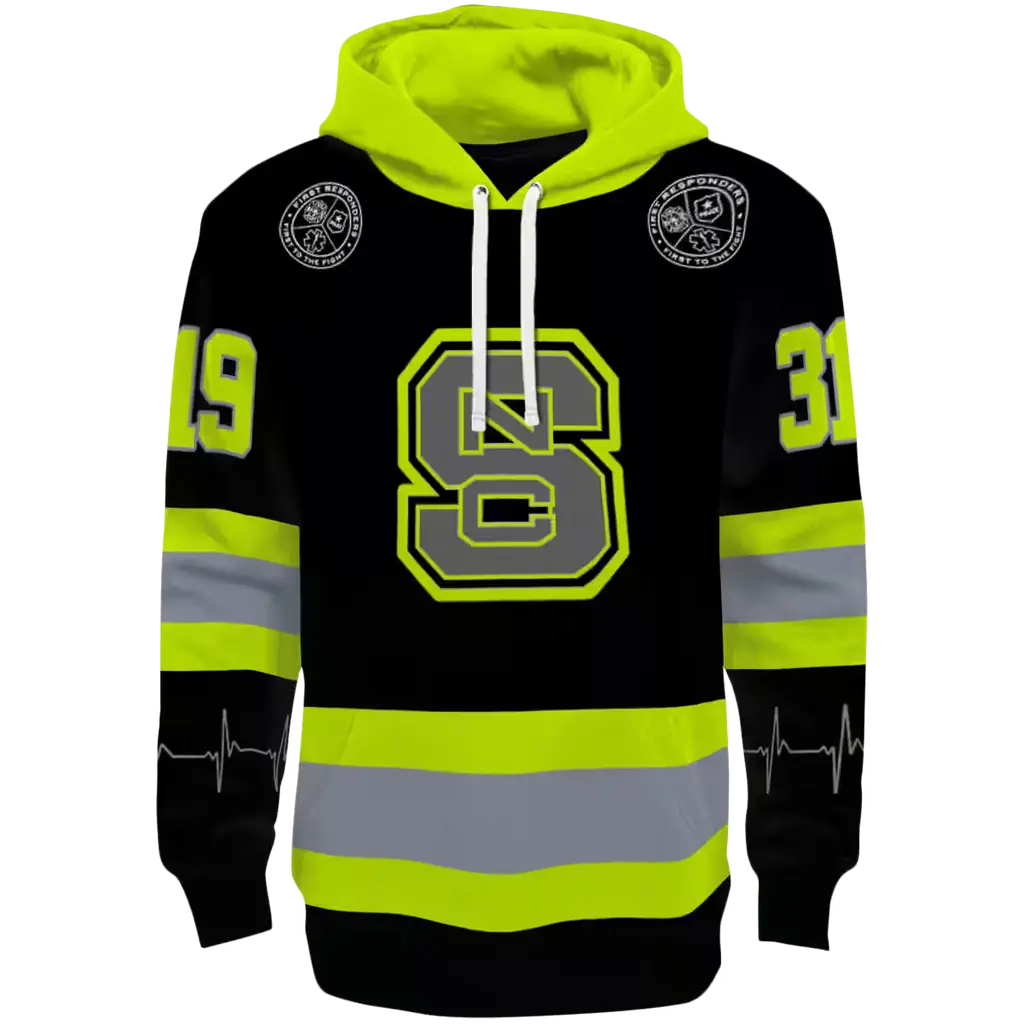 custom nc state wolfpack safety motif black neon green hoodie best selling custom nc state wolfpack safety motif black neon green hoodie best selling