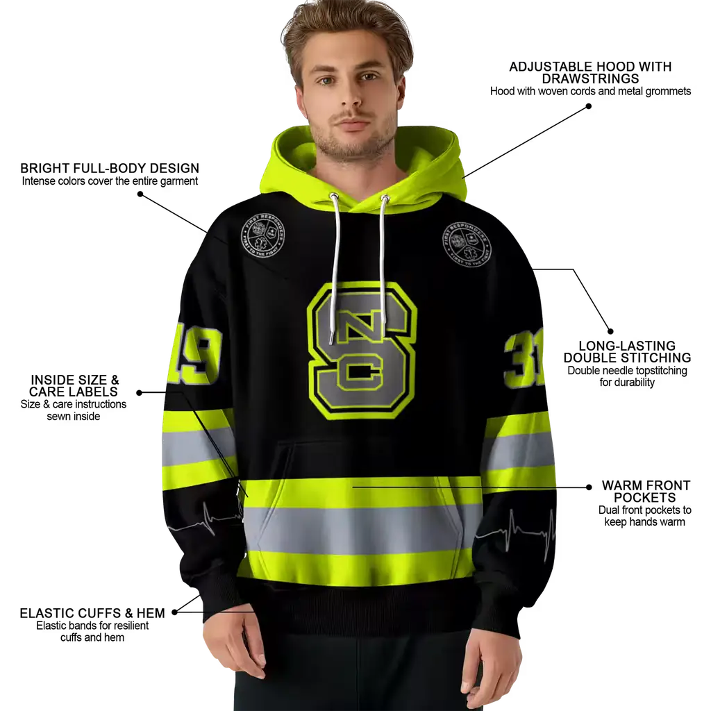 custom nc state wolfpack safety motif black neon green hoodie latest model custom nc state wolfpack safety motif black neon green hoodie latest model