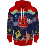 custom nc state wolfpack spongebob patrick star red navy hoodie best selling