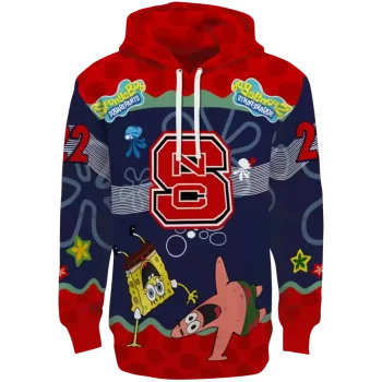 custom nc state wolfpack spongebob patrick star red navy hoodie best selling