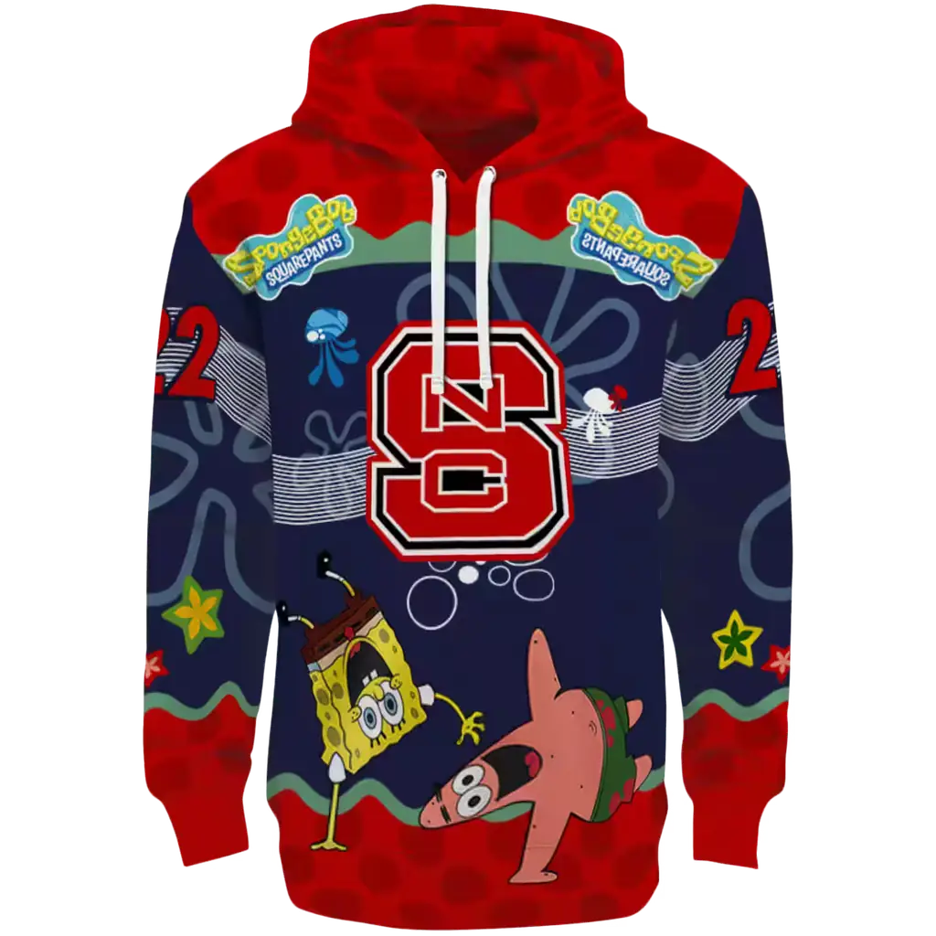 custom nc state wolfpack spongebob patrick star red navy hoodie best selling custom nc state wolfpack spongebob patrick star red navy hoodie best selling