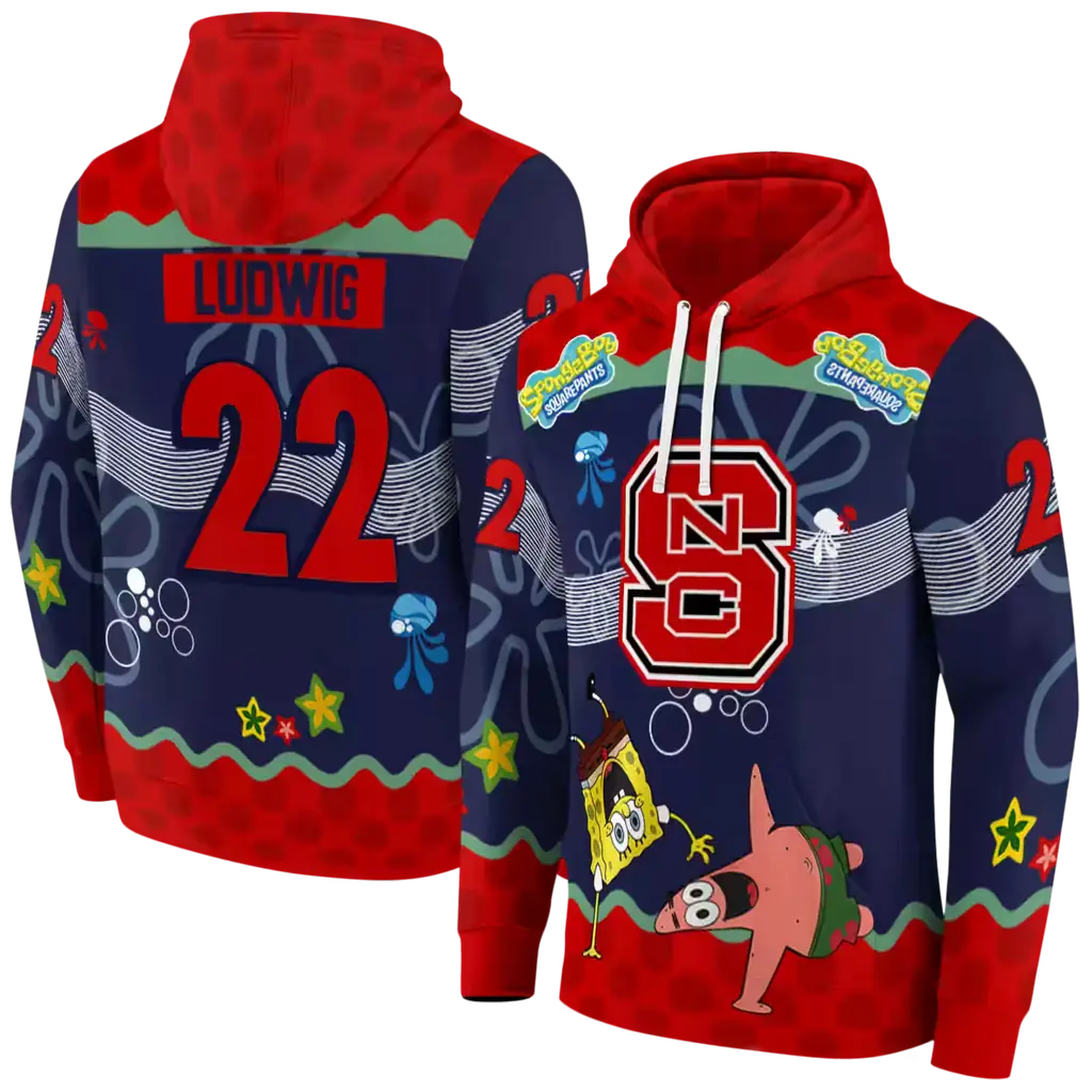 custom nc state wolfpack spongebob patrick star red navy hoodie fashion forward custom nc state wolfpack spongebob patrick star red navy hoodie fashion forward