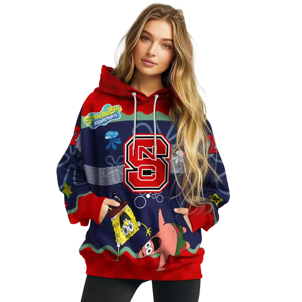 custom nc state wolfpack spongebob patrick star red navy hoodie high quality custom nc state wolfpack spongebob patrick star red navy hoodie high quality