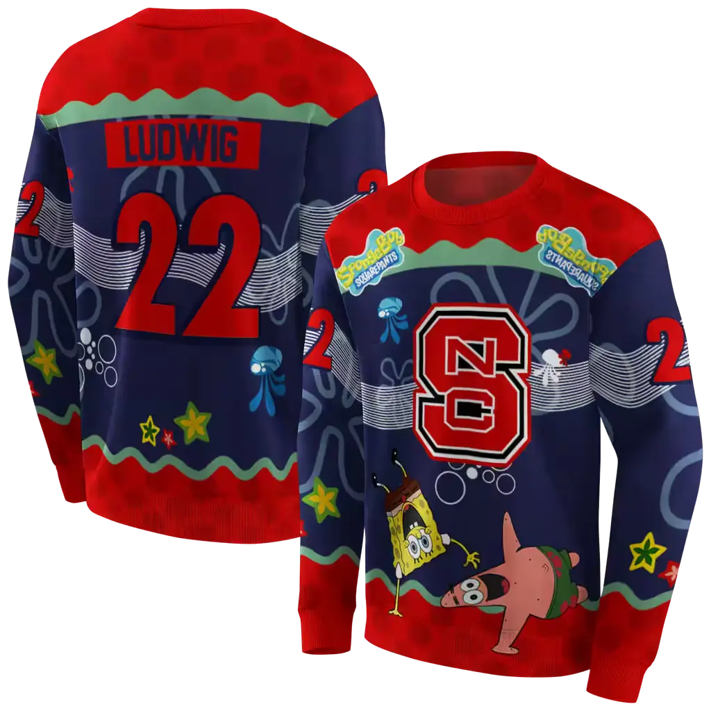 custom nc state wolfpack spongebob patrick star red navy hoodie premium grade custom nc state wolfpack spongebob patrick star red navy hoodie premium grade