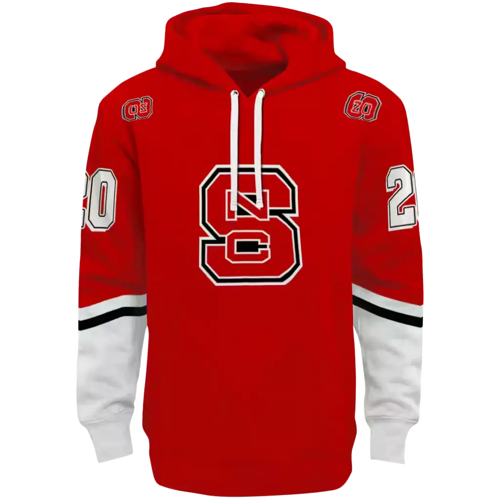 custom nc state wolfpack striped sleeves red hoodie best selling custom nc state wolfpack striped sleeves red hoodie best selling
