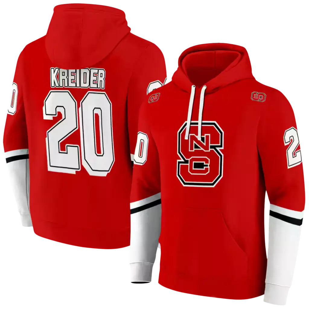 custom nc state wolfpack striped sleeves red hoodie fashion forward custom nc state wolfpack striped sleeves red hoodie fashion forward