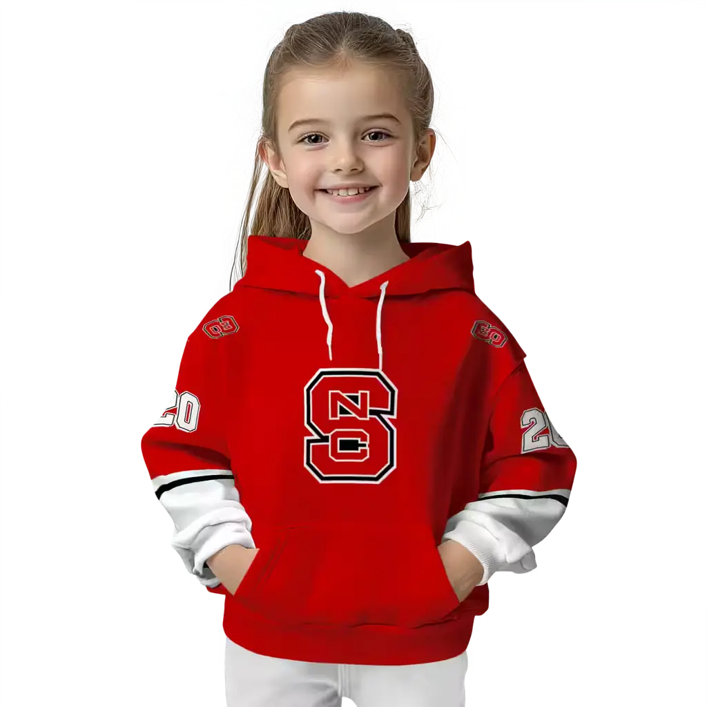 custom nc state wolfpack striped sleeves red hoodie top rated custom nc state wolfpack striped sleeves red hoodie top rated