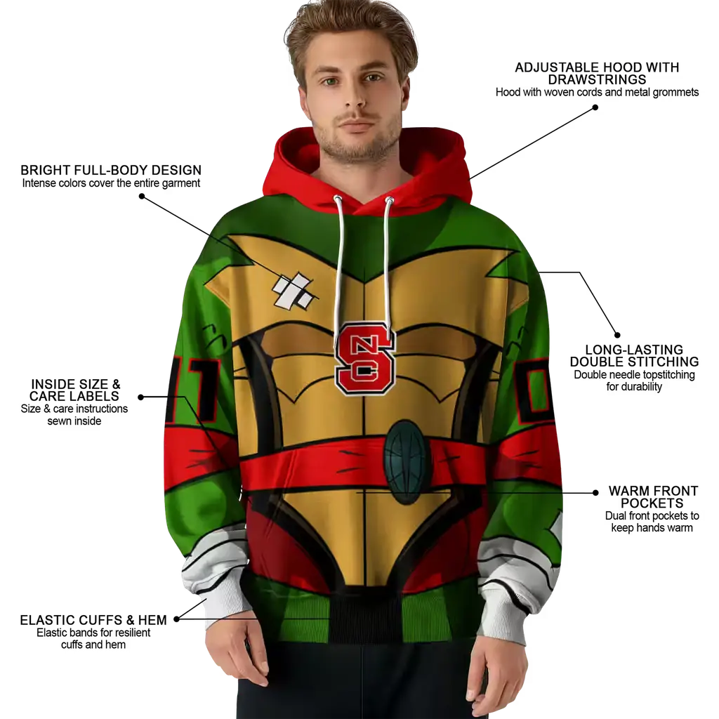 custom nc state wolfpack superhero armor red green hoodie latest model custom nc state wolfpack superhero armor red green hoodie latest model