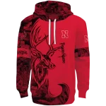 custom nebraska cornhuskers deer silhouette red hoodie best selling