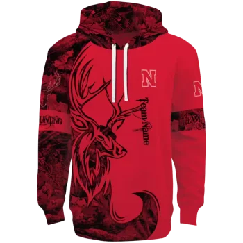 custom nebraska cornhuskers deer silhouette red hoodie best selling