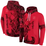 custom nebraska cornhuskers deer silhouette red hoodie best selling