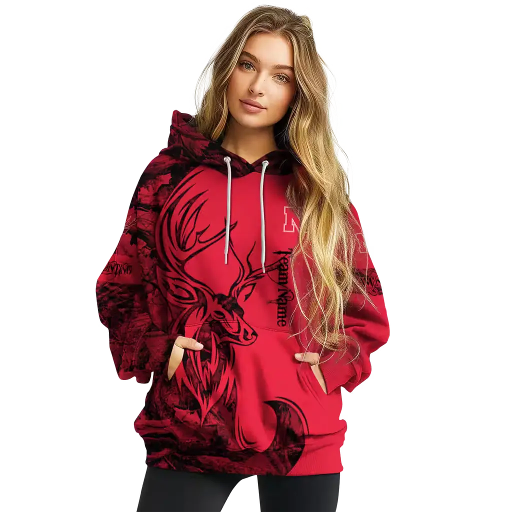 custom nebraska cornhuskers deer silhouette red hoodie high quality custom nebraska cornhuskers deer silhouette red hoodie high quality