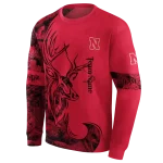 custom nebraska cornhuskers deer silhouette red hoodie best selling