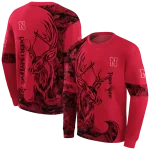 custom nebraska cornhuskers deer silhouette red hoodie best selling
