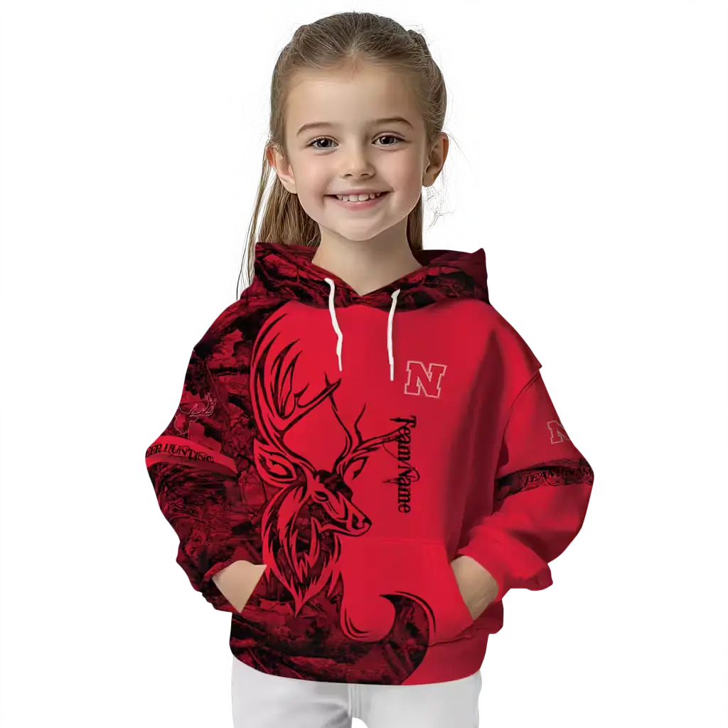 custom nebraska cornhuskers deer silhouette red hoodie top rated custom nebraska cornhuskers deer silhouette red hoodie top rated