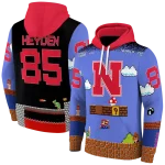 custom nebraska cornhuskers mario blue black hoodie best selling