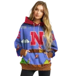 custom nebraska cornhuskers mario blue black hoodie best selling