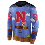 custom nebraska cornhuskers mario blue black hoodie best selling