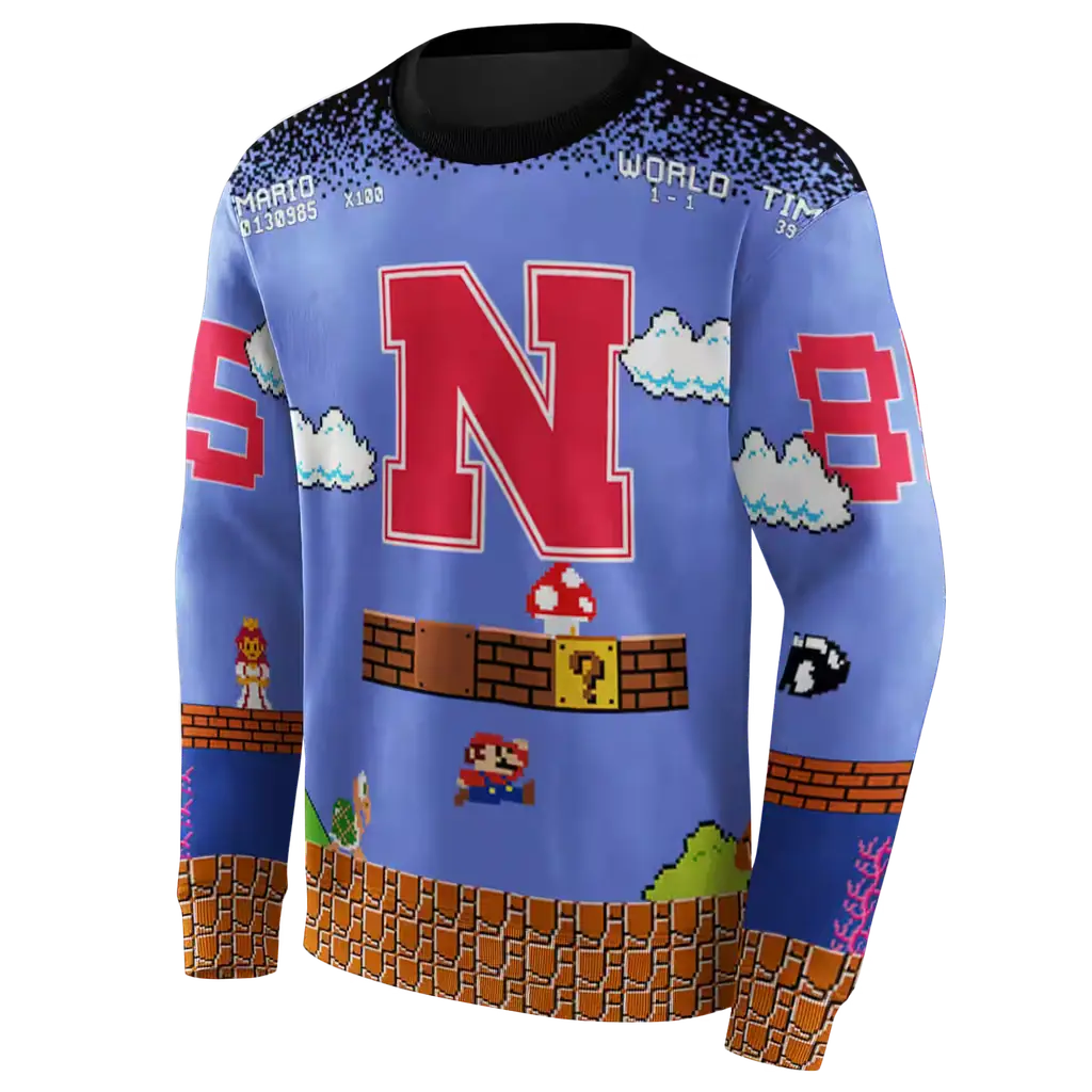 custom nebraska cornhuskers mario blue black hoodie new arrival custom nebraska cornhuskers mario blue black hoodie new arrival