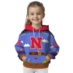 custom nebraska cornhuskers mario blue black hoodie best selling