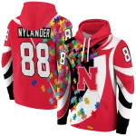 custom nebraska cornhuskers puzzle pieces red hoodie best selling