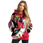 custom nebraska cornhuskers puzzle pieces red hoodie best selling