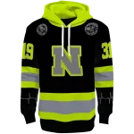 custom nebraska cornhuskers safety motif black neon green hoodie best selling