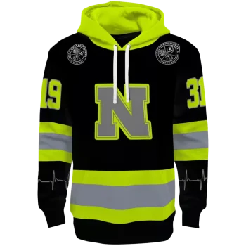 custom nebraska cornhuskers safety motif black neon green hoodie best selling