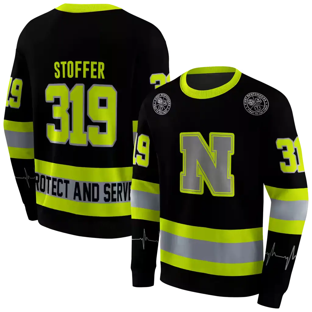 custom nebraska cornhuskers safety motif black neon green hoodie premium grade custom nebraska cornhuskers safety motif black neon green hoodie premium grade