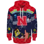 custom nebraska cornhuskers spongebob patrick star red navy hoodie best selling