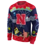 custom nebraska cornhuskers spongebob patrick star red navy hoodie best selling