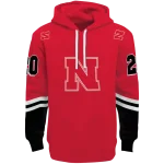 custom nebraska cornhuskers striped sleeves red hoodie best selling