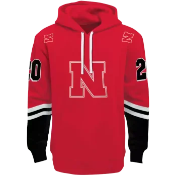 custom nebraska cornhuskers striped sleeves red hoodie best selling