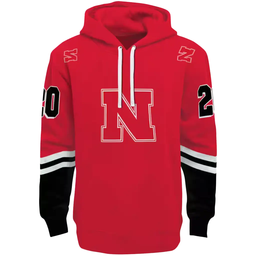 custom nebraska cornhuskers striped sleeves red hoodie best selling custom nebraska cornhuskers striped sleeves red hoodie best selling