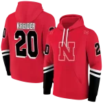 custom nebraska cornhuskers striped sleeves red hoodie best selling
